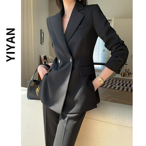 黑色西装套装女春秋2024新款韩版英伦风时尚气质高级感西服两件套