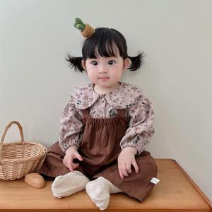 湖州织里时尚洋气韩版婴儿春装新款衣服春秋套装女宝宝洋气碎花上