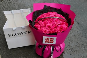 订婚花束红玫瑰求婚鲜花同城速递西安宝鸡送女友生日礼物花店配送