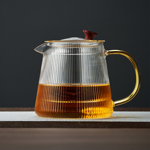 玻璃茶壶耐高温锤纹加厚茶水分离家用烧水壶花茶功夫泡茶壶套装