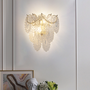 法式轻奢水晶壁灯卧室床头灯北欧客厅灯墙壁创意现代简约LED灯