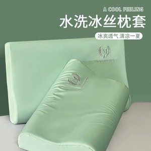 冰丝宝宝乳胶枕头套一对装30x50夏季儿童记忆枕枕套40cmx60cm单个