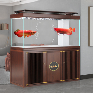 超白玻璃斗鱼缸客厅中大型底滤水族箱造景方缸带盖生态大鱼缸定制