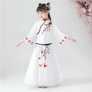儿童汉服夏季新款古装改良女童超仙公主裙女中国风刺绣雪纺仙女裙
