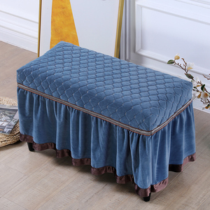 凳子套罩欧式长方形换鞋凳通用长沙发长凳床尾凳套罩方凳子保护套