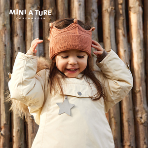 丹麦miniature童装2022冬季新品精灵帽厚夹克男女童外套宝宝棉服
