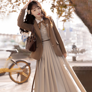 一曲知秋原创正版中国风新中式汉元素洛丽塔学院风西服外套套装女
