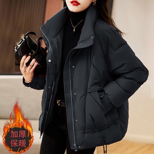 今年流行爆款红色羽绒棉服女款2024新款冬季加厚设计感棉衣外套女