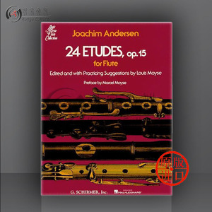 安德森 长笛练习曲24首 Op15 长笛独奏 希尔默原版乐谱书 Andersen 24 Etudes for Flute Solo HL50335090