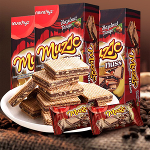 马来西亚进口马奇新新妙乐露丝巧克力榛子花生威化夹心饼干零食品