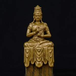 黄铜密宗大日如来佛像摆件好看随身佛毗卢遮那如来菩萨茶空间装饰