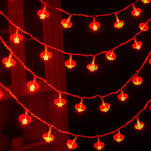 新年红灯笼小彩灯闪灯串灯满天星家用过年春节阳台装饰布置气氛灯