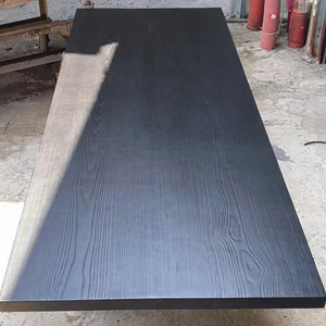 实木板定制白蜡木碳化榆木餐桌子原木大板民宿吧台面茶桌松木黑色