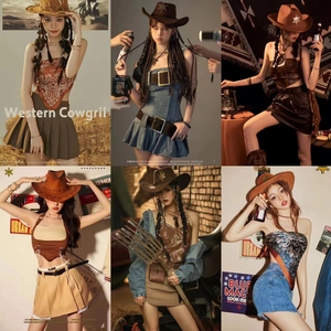 西部牛仔欧美杂志风辣妹写真服装潮拍性感个性日韩摄影主题艺术照