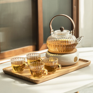 水果花茶壶套装耐热玻璃蜡烛加热底座烛台下午茶具轻奢美容院茶具