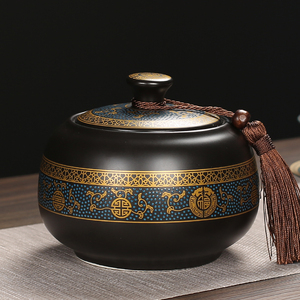 陶瓷茶叶罐密封罐大号半斤装家用茶叶储存罐防潮茶罐普洱红茶绿茶