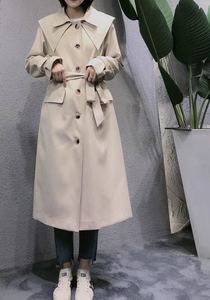 MISUO米索AE209春装新款双层领韩版宽松系带中长款风衣外套女2020