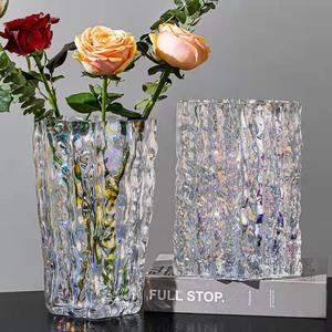 轻奢客厅大件冰川ins花瓶摆件插花透明水养玻璃高级感网红鲜花