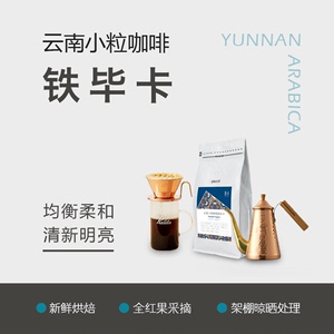 云南小粒咖啡老树种铁毕卡咖啡豆 均衡柔和不酸不苦 可磨粉 227g