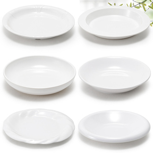 密胺塑料仿瓷白色盘子汤盘深盘创意餐厅饭店炒菜碟子鱼盘饭盘商用