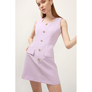storets 2022夏季新款女装吊带紫色连衣裙绝美修身西服裙短裙