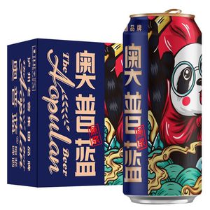 泸州老窖奥普蓝概念版熊猫500ML*12罐装原浆精酿啤酒整箱特价