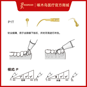 啄木鸟洁牙机龈下洁治工作尖P1T/P2LT/P2RT/P3T/P3LT/P3RT/P4T