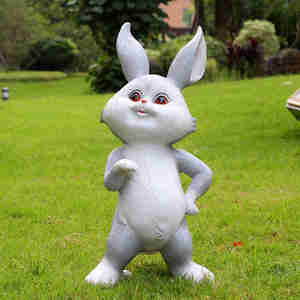 悦吉祥花园卡通兔子摆件庭院装饰品公园幼儿园户外玻璃钢动物雕塑