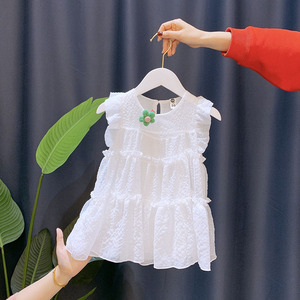 一岁女童夏装2024新款洋气2女宝宝白色连衣裙夏季3婴儿衣服公主裙