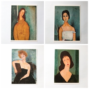 CR 莫迪里阿尼Amedeo Modigliani油画人物肖像明信片海报装饰画芯