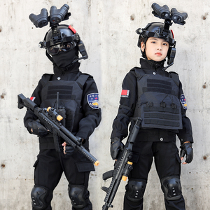 儿童警服春秋长袖特警衣服男女童特种兵装备套装六一警察服演出服