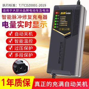 自动断电旭派电池电动车电瓶充电器48v12ah60v72v20ah35a通用原装