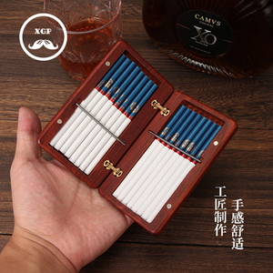 高档实木创意烟盒20支装便携10支15支装个性细烟粗烟防潮防压烟夹