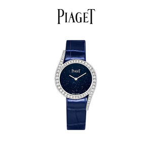 Piaget伯爵官方LIMELIGHT GALA白金钻石蓝色金星玻璃石英女士手表