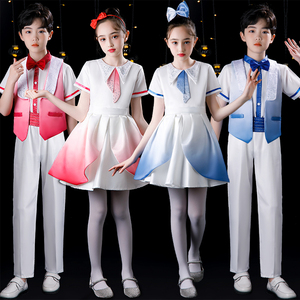 六一儿童合唱演出服大合唱表演中小学生诗歌朗诵比赛礼服春夏套装