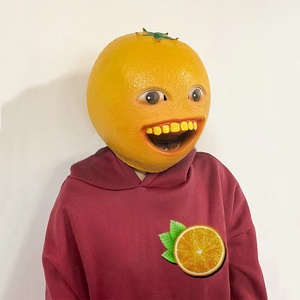 抖音同款微笑丑橘子头套网红橙子动物可爱搞怪表情包沙雕橘子面具