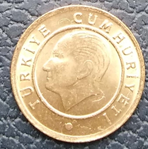 亚洲 土尔其共和国2018版1库鲁硬币(开国总统)  16.5mm  全新