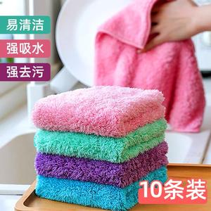 抹布厨房专用去油纯棉毛巾吸油吸水不掉毛无水痕不粘油的洗碗布