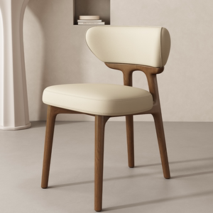 设计师实木餐椅意式家用北欧实木椅子现代简约小户型靠背椅酒店