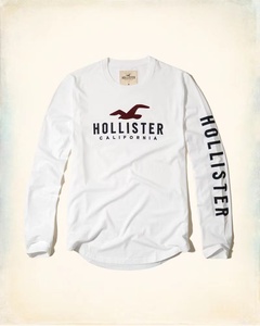Hollister纯棉圆领长袖男海鸥休闲运动T恤衫hco打底简约青年长T厚