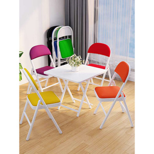 ·麻将椅子折叠櫈子家用靠背椅子餐椅简易轻便外出可折叠小凳子结