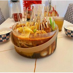 网红钵钵鸡冷吃串串桶锅冷锅透明家用专用盆玻璃容器调料桶深碗
