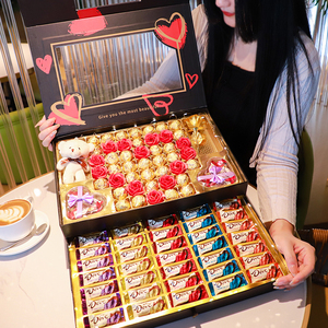 520情人节德芙巧克力礼盒花束零食定制送男女朋友表白生日礼物