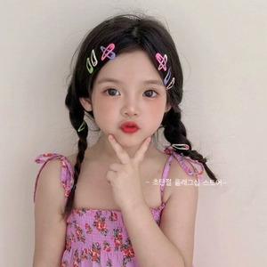 女童刘海多巴胺发夹2024新款韩国女孩可爱碎发前额发卡子儿童头饰