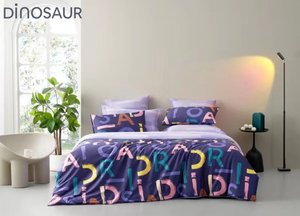 Dinosaur恐龙家纺床品专柜 LOGO全棉四件套 简约纯棉套件床单被套