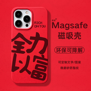 全力以富适用苹果15promax手机壳2024年新款15plus磁吸充电iPhone14趣味个性原创中国风书法文字13mini全包12