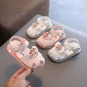 巴拉巴拉韩系2024夏季新款女宝宝凉鞋1-2-3岁4女童公主沙滩皮鞋婴