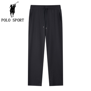 POLO SPORT男士纯棉直筒休闲卫裤2023夏新款简约宽松薄款纯色长裤