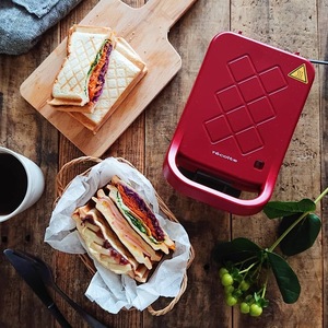 recolte丽克特 日本家用烤面包机 网红厚夹三明治机 早餐机吐司机