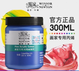 温莎牛顿画家专用丙烯颜料防水纺织墙绘套装300ml12色24色36色流体画学生初学者金色钛白色美甲BJD娃娃diy鞋